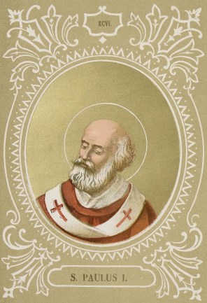 교황 성 바오로 1세_image from the Portraits and biographies of the Roman pontiffs from St. Peter to Leo XIII_in the Trento Municipal Library in Trento_Italy.jpg